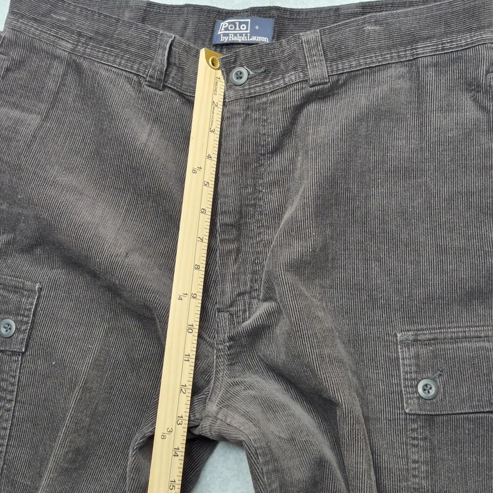 Vintage Polo Ralph Lauren Corduroy Shorts Men 35 Brown Cargo Gorpcore Skater Y2K - Picture 8 of 16